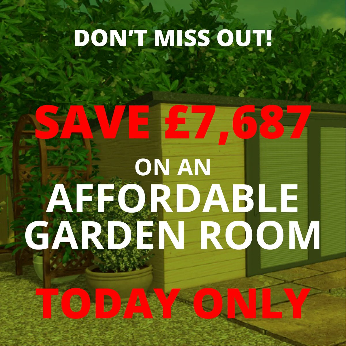 Save over £7,600 with our #BlackFriday garden room deal - today only!
We're offering the first 12 people a fantastic opportunity to own a 4x3m #gardenroom for only £16,308 (+ vat). Call us on 01865 34100, pay a 10% deposit &amp; book your new garden room before 7pm!
#blackfridaysale