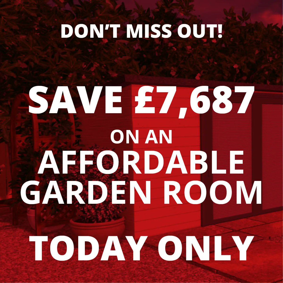 Save over £7,600 with our #BlackFriday garden room deal - today only! We're offering the first 12 people a fantastic opportunity to own a 4x3m #gardenroom for only £16,308 (+ vat). Call us on 01865 34100, pay a 10% deposit &amp; book your new garden room before 7pm!
#blackfridaysale
