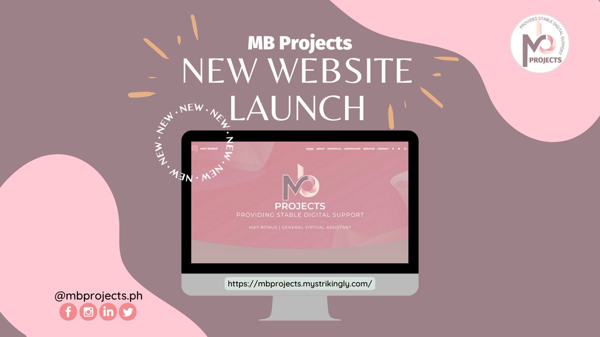 mbprojectsph's tweet photo. Website Launch Announcement! 🚀

We are excited to announce that our website is now available for viewing! 🥳https://t.co/aV0XO8eHSw

Follow my socials and DM me if you want one for your growing business. 😊  https://t.co/Xq76LBB2aR

#mbprojects #websitelaunched #strikingly https://t.co/3QmFnUdxKb