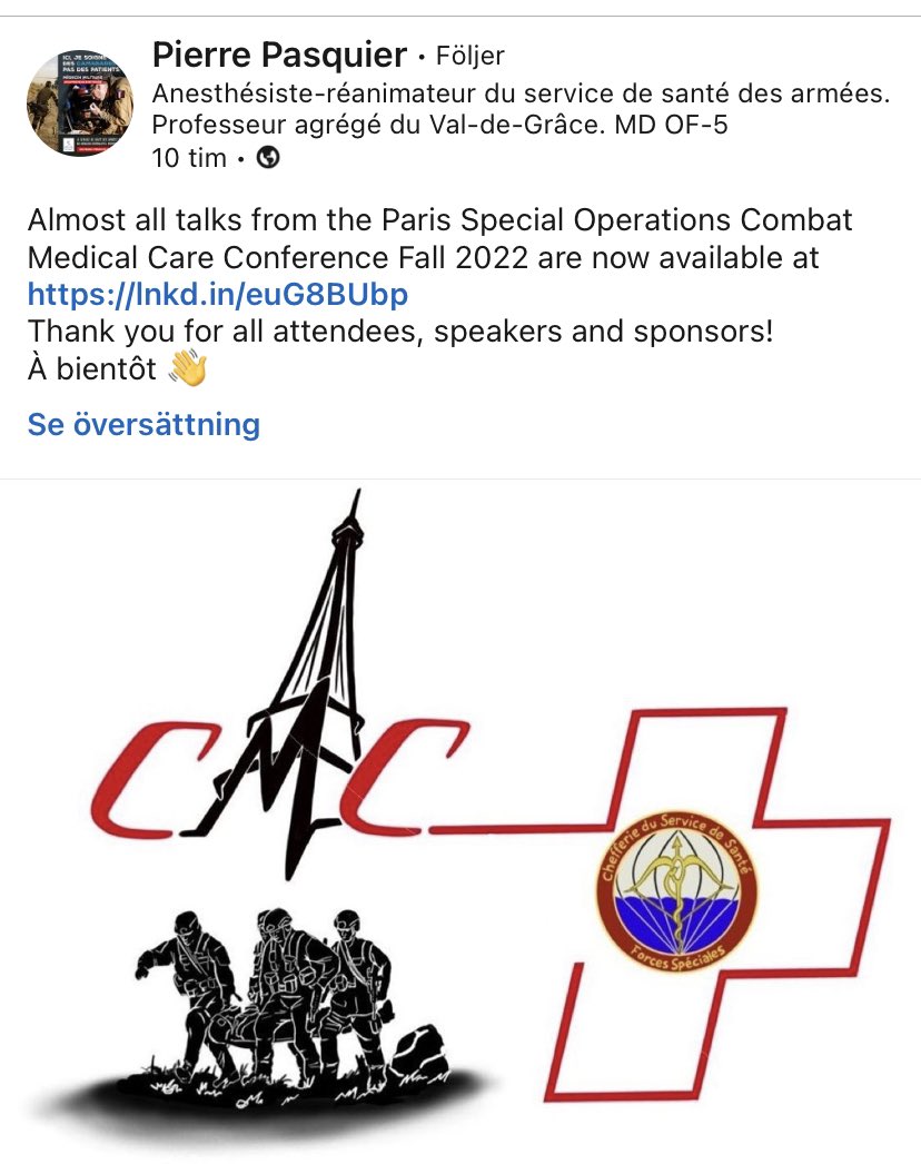 TacTrauma's tweet photo. Talks /slides from the Paris #SOF Combat Medical Care Conference available at https://t.co/qwF328AMnM Pure gold! 
#tccc #tecc #pfc #counterterrorismmedicine #austeremed #phem #milmed #tacmed https://t.co/0Qym7H6Kml