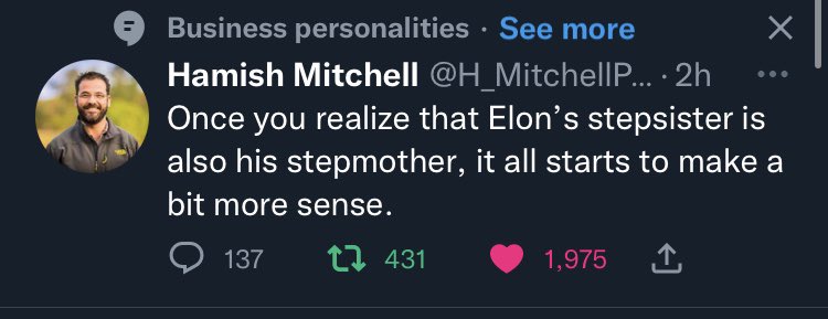 yisherasmus's tweet photo. @hmitchell Accurately categorized under “business personalities” https://t.co/0w5t3rYy4z
