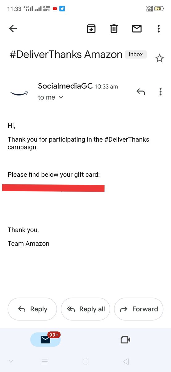 Thank you so much @amazonIN for the 5k voucher #DeliverThanks 😍🎉