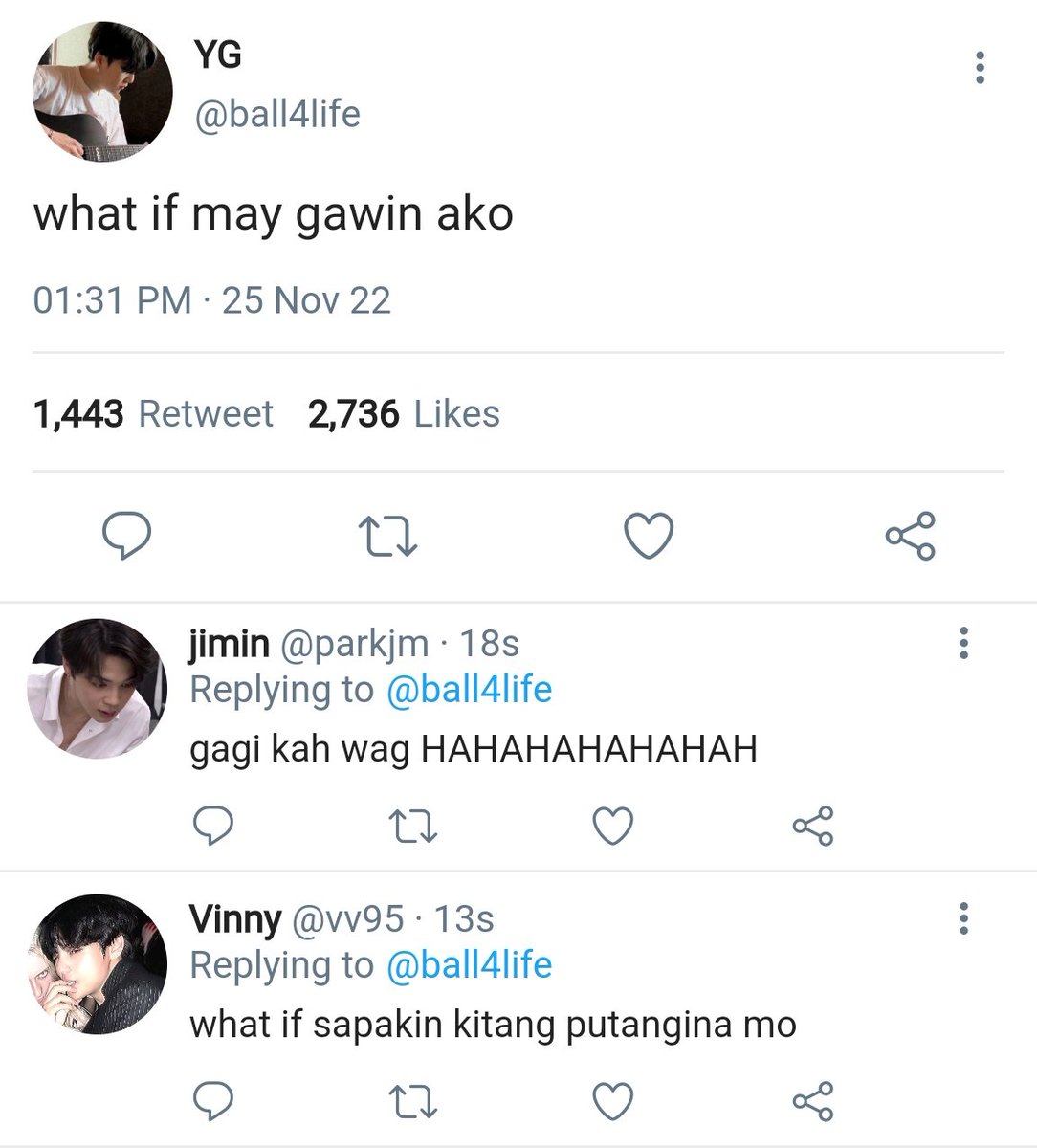 Filo #Taekookau Where In..

Vinny ( Kth ) And Cion ( Jjk ) Are Always Coming At Each Other'S Neck. 191
