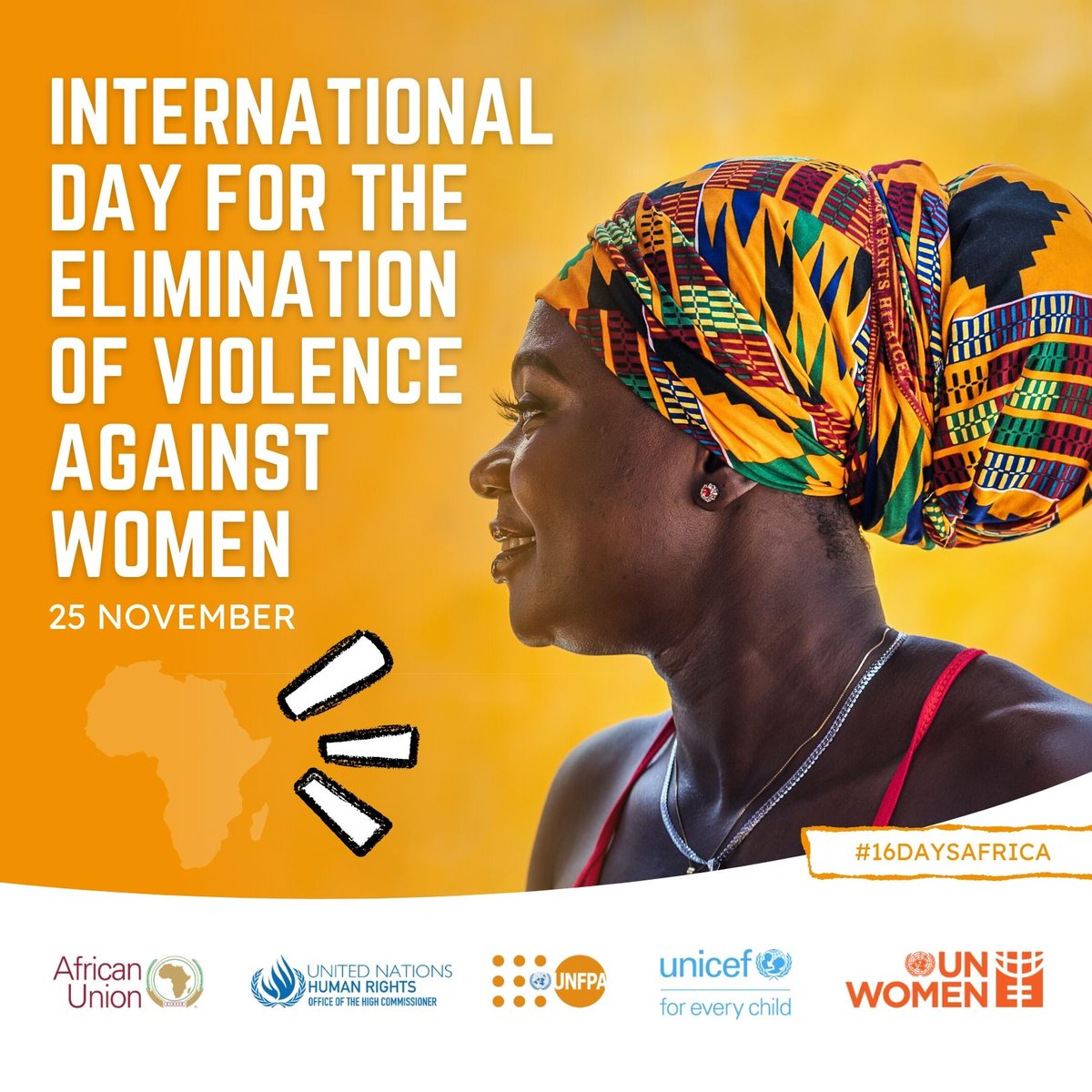 unwomenAU's tweet photo. It’s International Day for the Elimination of Violence against Women🧡! Today we #PushForward to Act to End Violence against Women and Girls in #Africa and everywhere🌎.

Being silent is not an option.

#16Days #16DaysAfrica #OrangeTheWorld https://t.co/eebnac5mQp