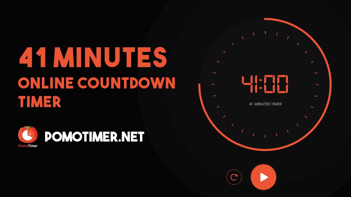 Pomotimer2's tweet photo. 41 Minute Timer | PomoTimer

Start 41 minute countdown timer from now. You can also set customized hours, minutes, and seconds for the online timer and start.

https://t.co/3onONHp2MB
#41minutetimer #countdowntimer #timerfor41minute https://t.co/TENLcN3mn4