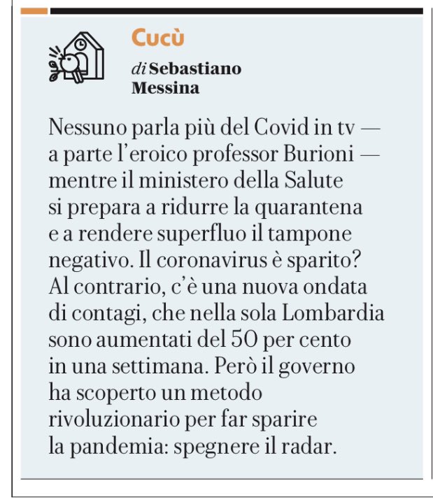 La scomparsa del Covid.