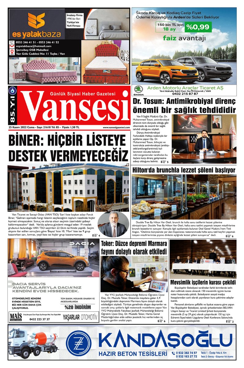 25.11.2022 TARİHLİ SAYIMIZ