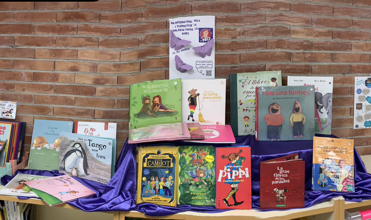 25N Lectures per l’eliminació de la violència contra les dones. @puntedu <a href="/EUErasmusPlus/">Erasmus+</a> #ensvolemvives #lastresmariposas #bibliotequesescolars