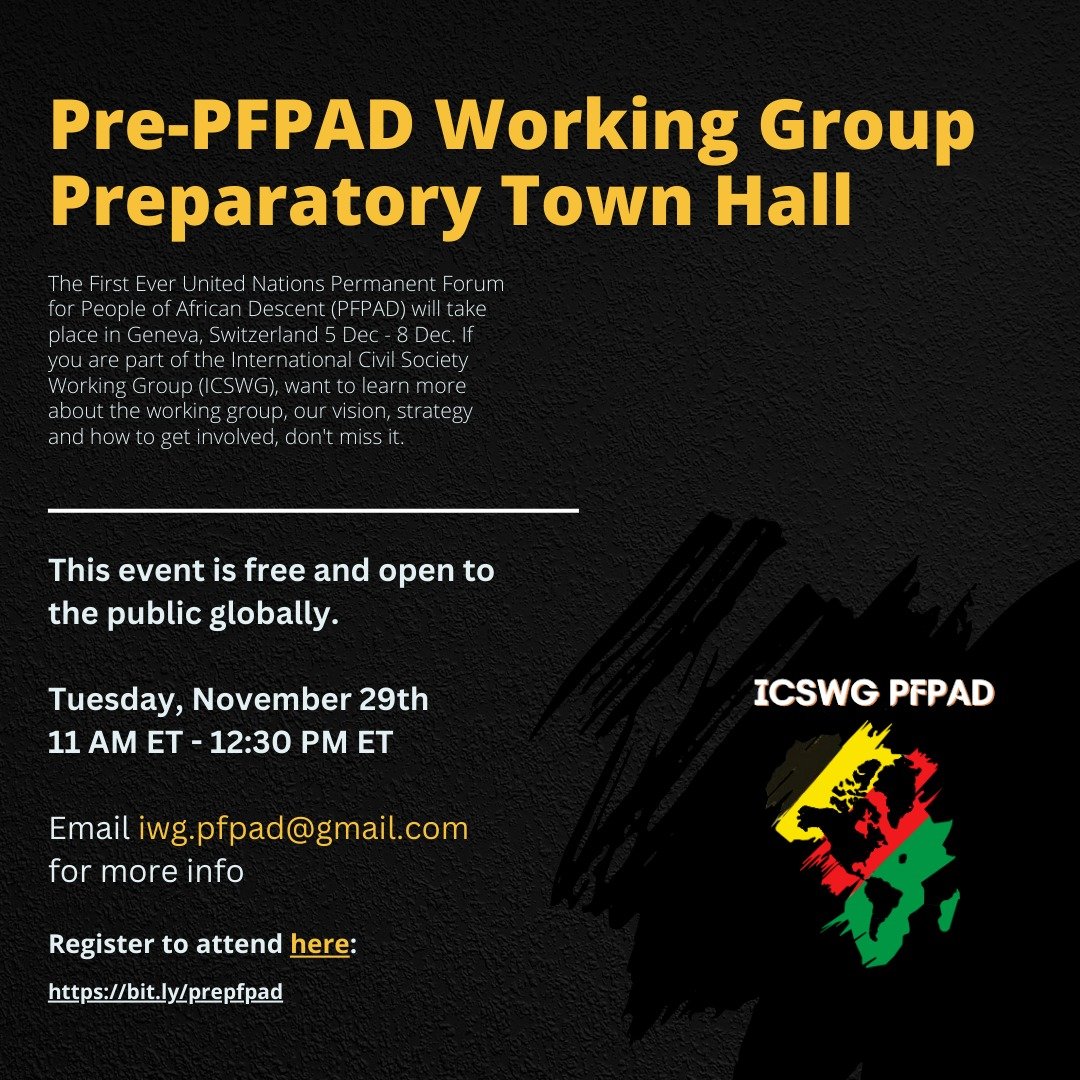 On Tuesday, 11/29 is one of several side events we will be hosting at the margins of the UN PFPAD 1st Session. This Pre-PFPAD Working Group Special Town Hall Meeting is your opportunity to learn more about the ICSWG, the Permanent Forum mandate and inaugural session for PAD