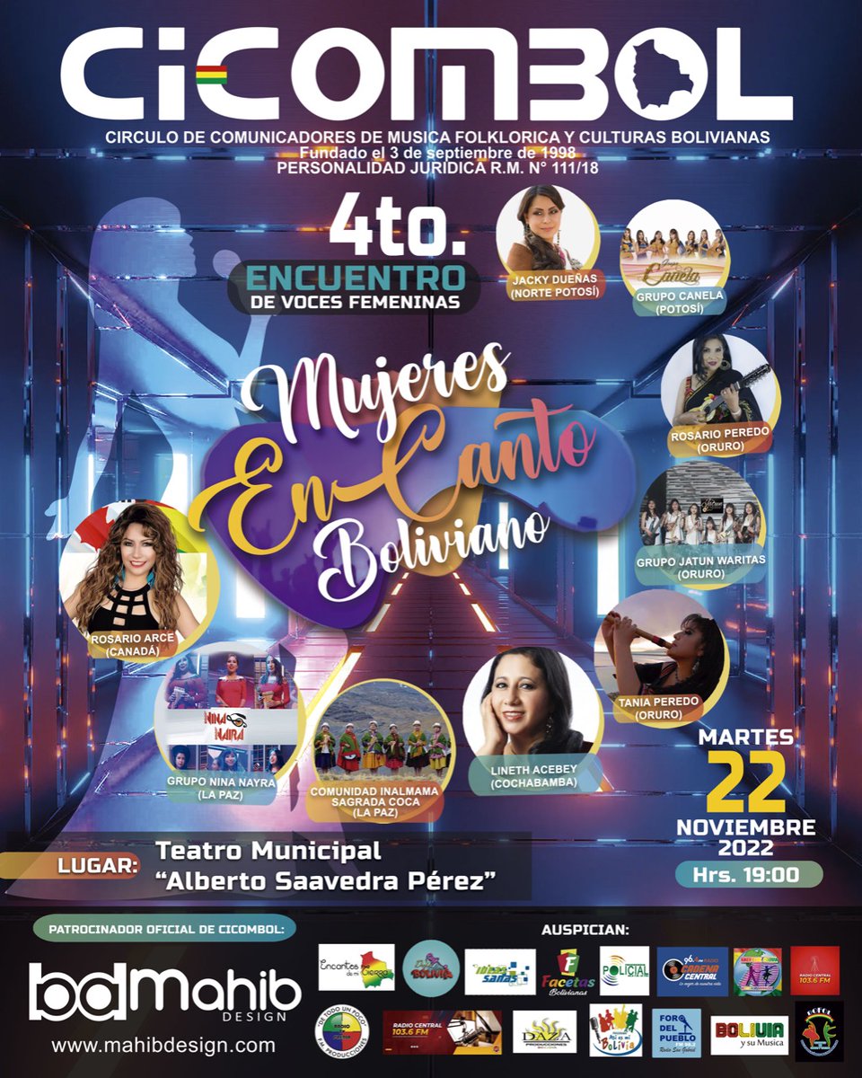 nela_cori's tweet photo. 4to Encuentro de Voces Femeninas
"Mujeres En Canto Boliviano" https://t.co/eCdswjT5n8