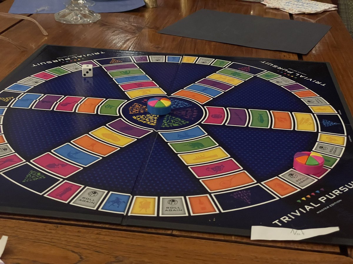 JerreLieb's tweet photo. In a sign the world is restoring to order, the men have won the Thanksgiving Trivial Pursuit thanks to the one person to has been to the Hobo museum….and Uranus. https://t.co/IjO1UrHB0l