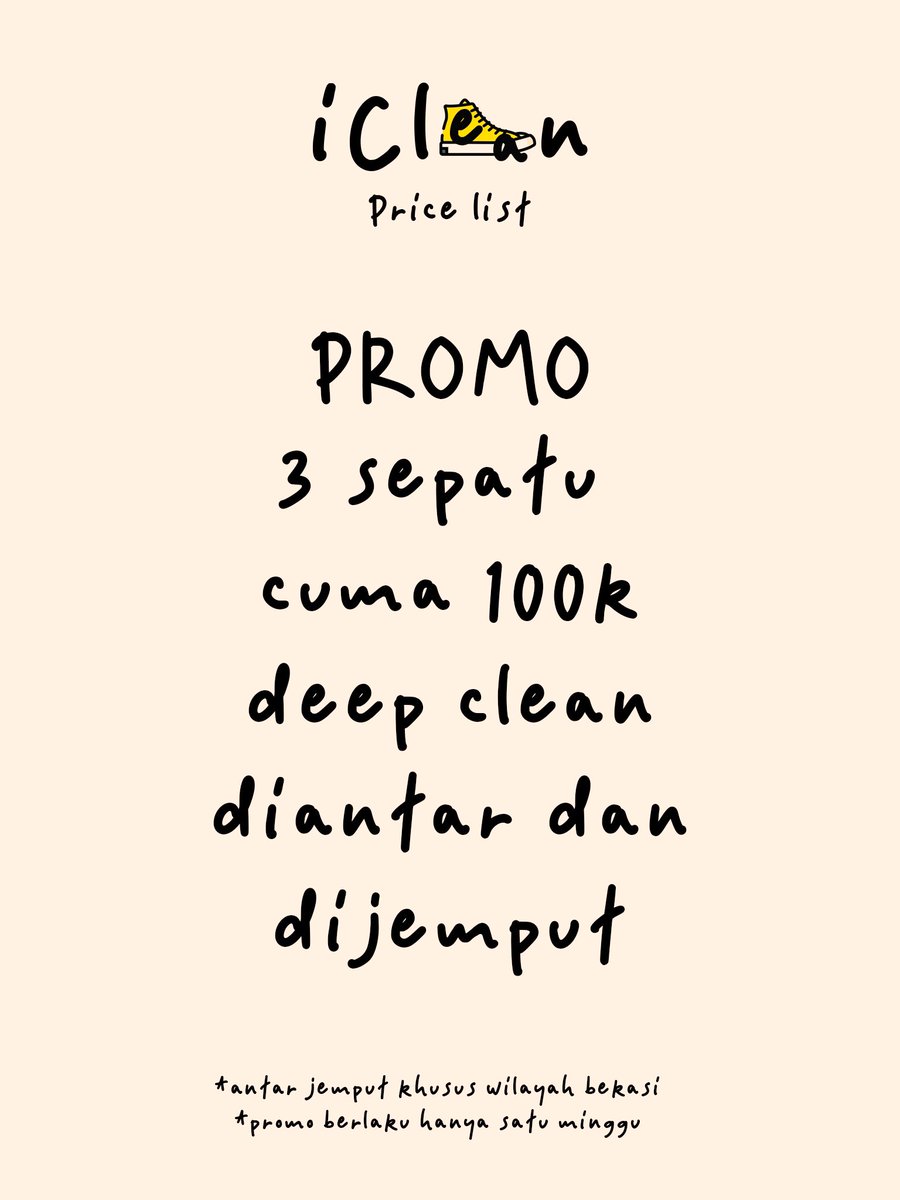 swgtbs's tweet photo. Permisiiii saya mau buka jasa cuci sepatu, cuci 3sepatu free antar-jemput (bekasi only), untuk COD bisa di Grandwisata, tambun yaa. Harga bersahabat, pengerjaan 2-3hr😅 terimakasih🙌🏻 https://t.co/kGyZhr2sNs https://t.co/7kvFQzUhx6