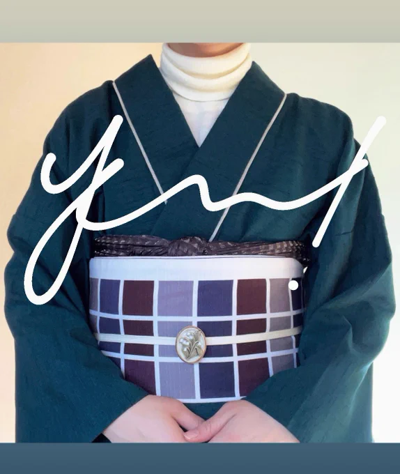 グリーン、ブラウン、すずらん、もこもこ、差し色ネイビー#youkimono 
