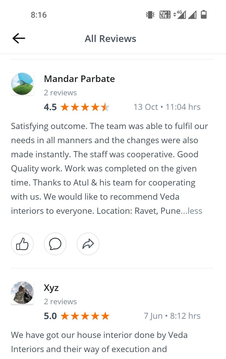 AtulPatil1111's tweet photo. #Thankful ๐
#Reviews @vedaa_interia
#justdail #interiordesign https://t.co/Vco127KzWQ