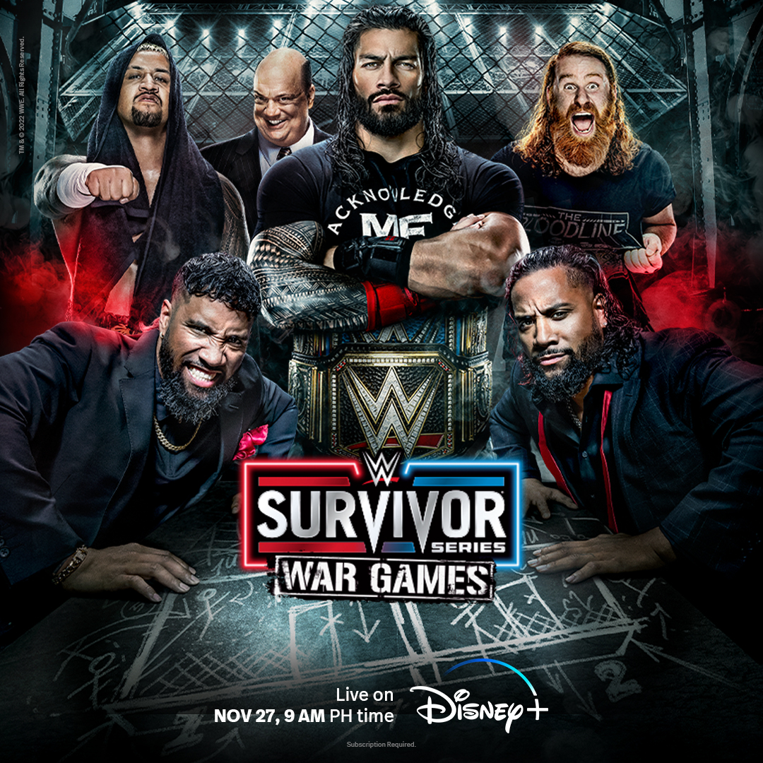 disneyplusph's tweet photo. Who will emerge victorious? 💥 

Get ready for @WWE #SurvivorSeries: War Games LIVE on #DisneyPlusPH, this Sunday, November 27, at 9 AM. https://t.co/MJ4FaQdzWy
