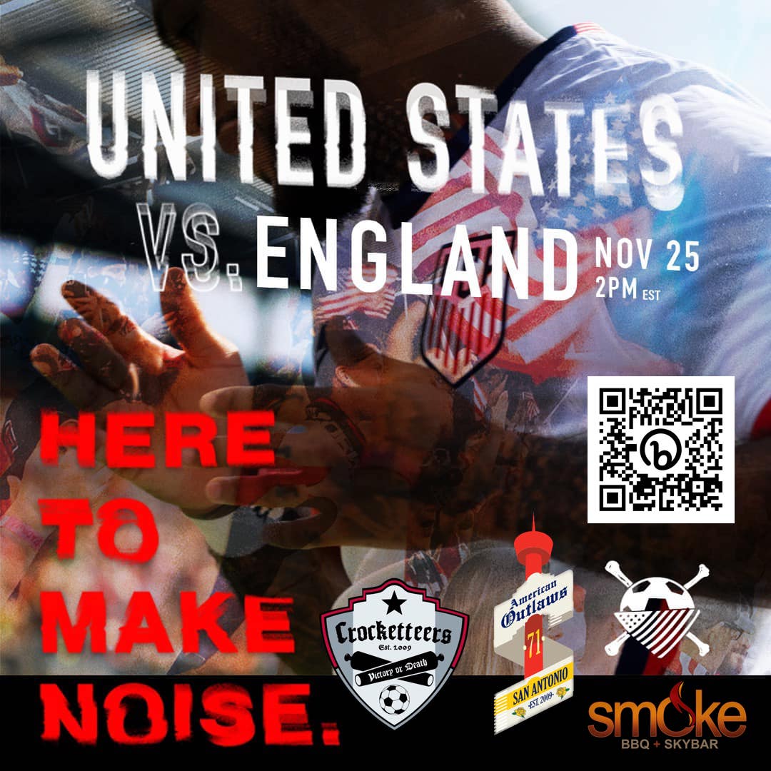 AOSAOutlaws's tweet photo. We go again tomorrow with an important match up vs England. Come out and join us and @Crocketteers tomorrow out at @SmokeBBQSkybar. There is covered seating and heaters but a little weather never hurt anyone #callitsoccer https://t.co/zPwz04xKb5