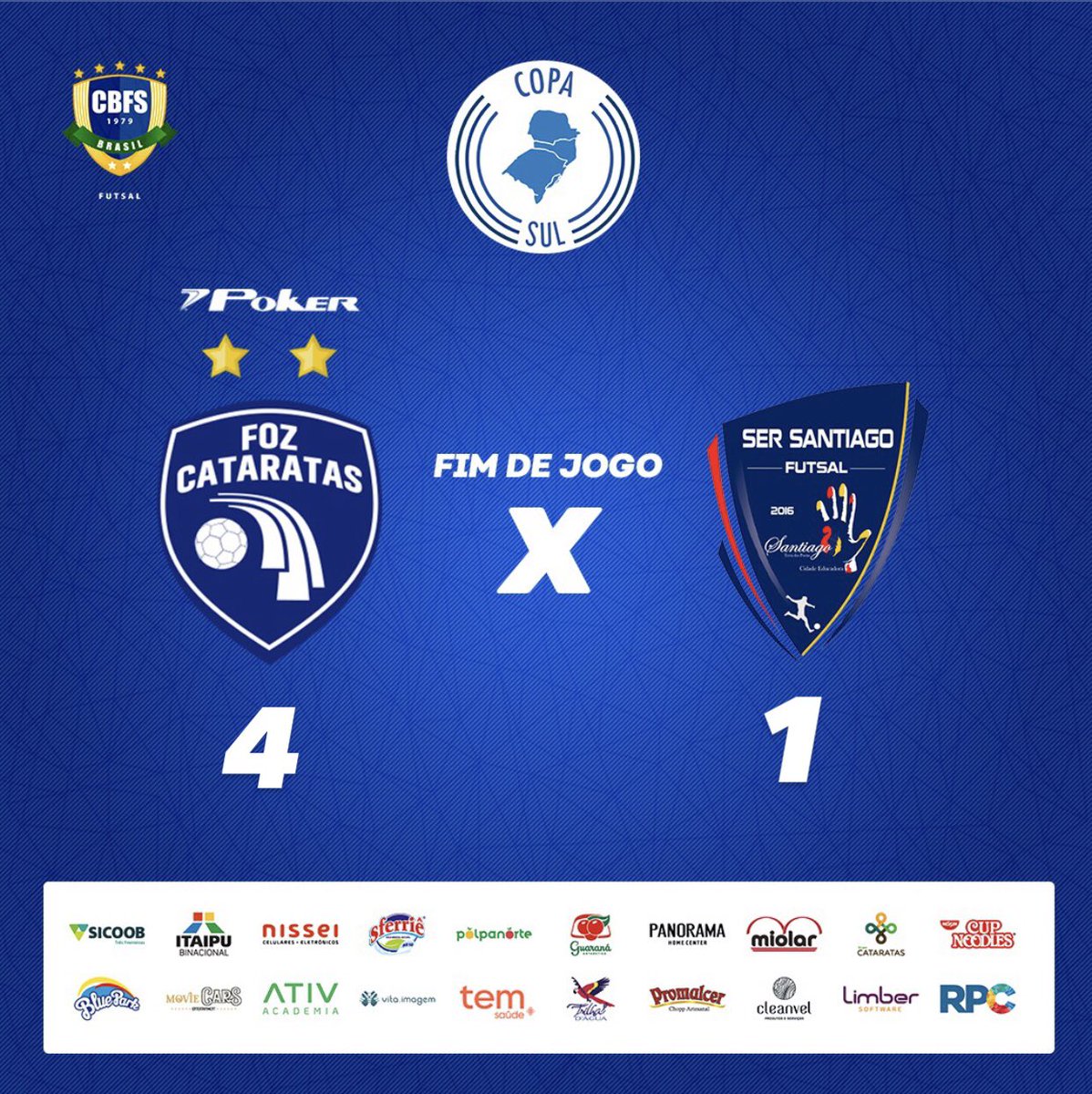 Mais uma vitória e vaga garantida na final! 🔵⚪️

#fozcataratasfutsal #futsal #copasuldefutsal