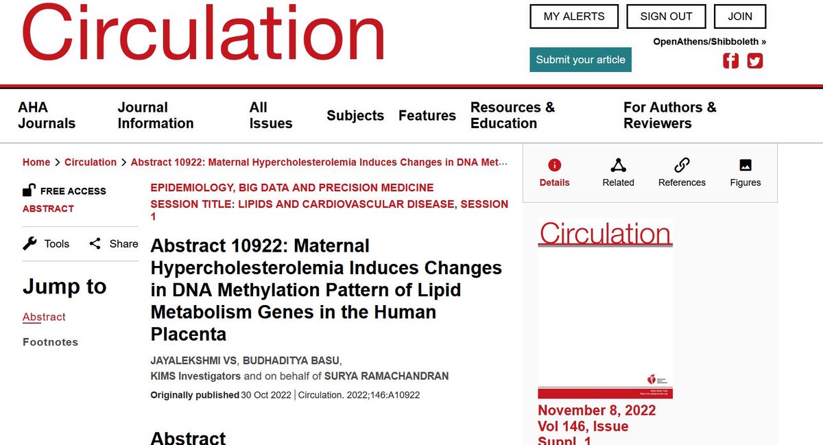 Jayalekshmi V S (@v_jayalekshmi) on Twitter photo Abstract of poster presented at AHA’s Scientific Sessions in “Circulation” <a href="/CircAHA/">Circulation</a> <a href="/AHAMeetings/">AHAMeetings</a> <a href="/AHAScience/">AHA Science</a> <a href="/RGCB_Trivandrum/">DBT-RGCB</a> <a href="/DBTIndia/">Department of Biotechnology</a> <a href="/ICMRDELHI/">ICMR</a> <a href="/IndiaDST/">DSTIndia</a> Thanks to the ICMR for funding the project, DST for my INSPIRE PhD fellowship and the DBT for CTEP travel grant🙏🏻 Abstract of poster presented at AHA’s Scientific Sessions in “Circulation” <a href="/CircAHA/">Circulation</a> <a href="/AHAMeetings/">AHAMeetings</a> <a href="/AHAScience/">AHA Science</a> <a href="/RGCB_Trivandrum/">DBT-RGCB</a> <a href="/DBTIndia/">Department of Biotechnology</a> <a href="/ICMRDELHI/">ICMR</a> <a href="/IndiaDST/">DSTIndia</a> Thanks to the ICMR for funding the project, DST for my INSPIRE PhD fellowship and the DBT for CTEP travel grant🙏🏻
