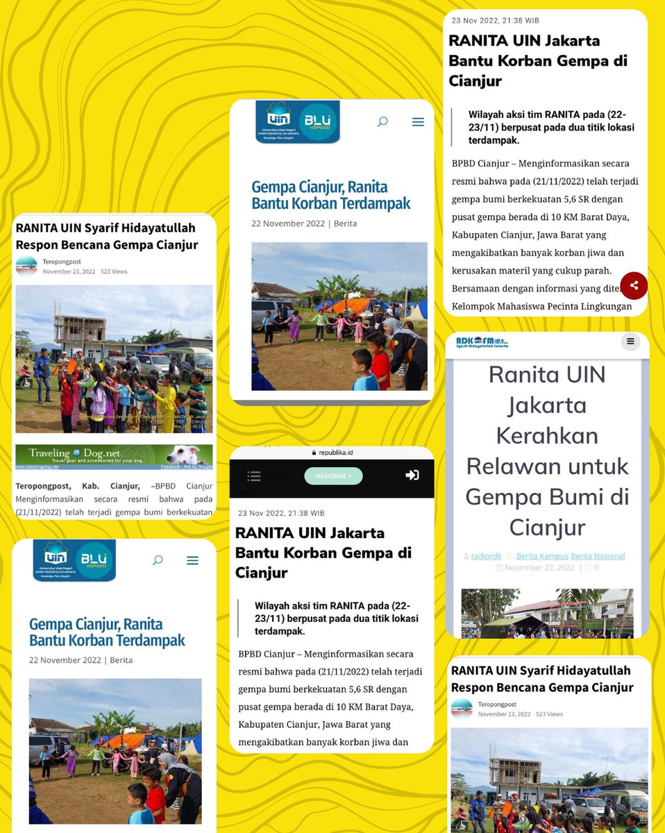 KMPLHK RANITA  UIN JAKARTA PEDULI GEMPA BUMI CIANJUR
Respon Bencana Gempa Bumi Cianjur, Jawa Barat

Saat ini KMPLHK RANITA UIN JAKARTA membuka donasi berupa uang, yang nantinya akan disalurkan kepada para warga terdampak gempa bumi Cianjur, Jawa Barat.