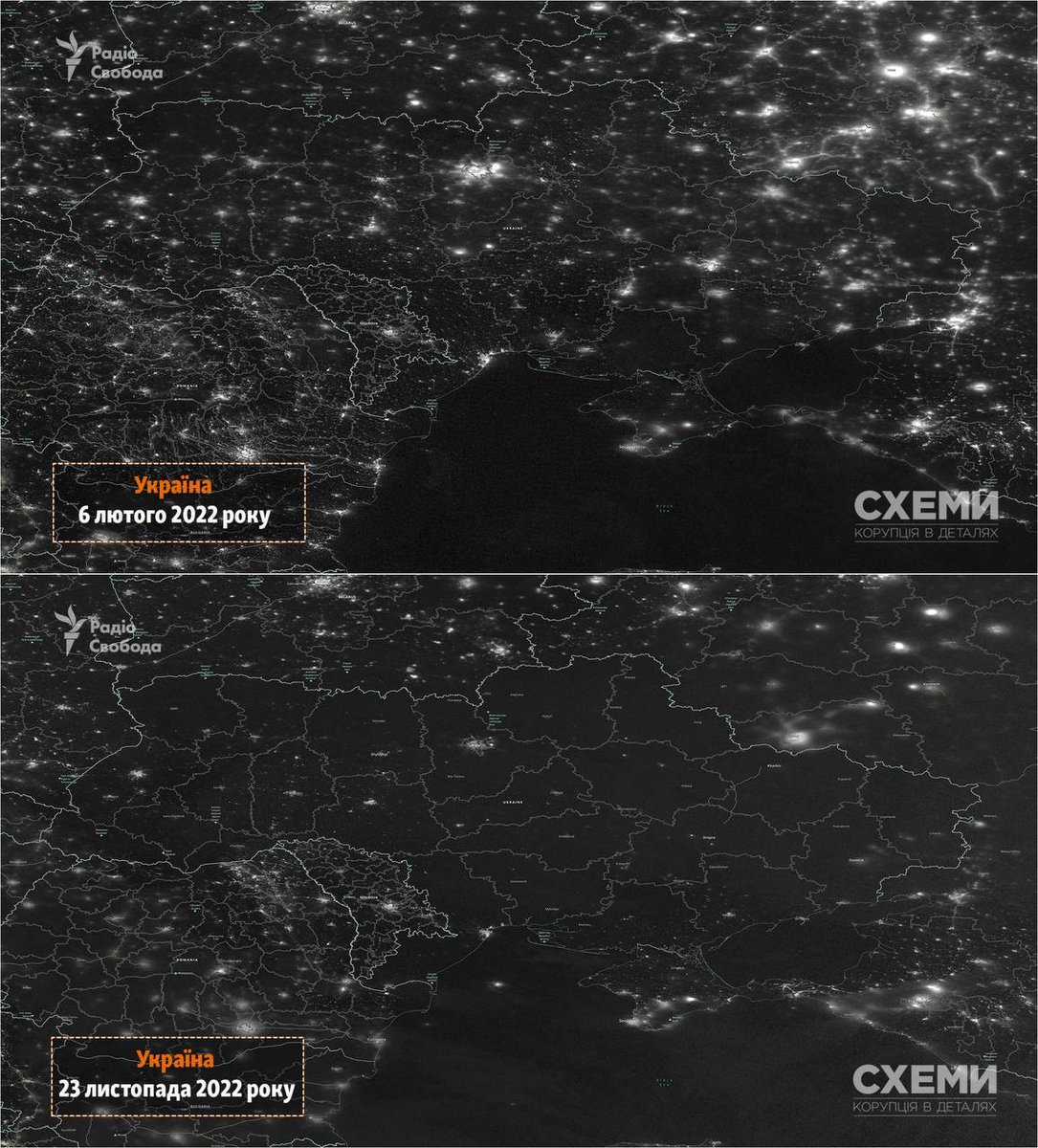saikirankannan's tweet photo. #Russia freezing people of #Ukraine by hitting electricity grids may not be as deep as the NNazis pushing its prisoners into gas chambers,,, but comparisons can be made.
Pics showing places like #Lyiv, and #IvanoFankvisk after the bombing of power lines & facilities in Ukraine. https://t.co/bDK0nUjM8a