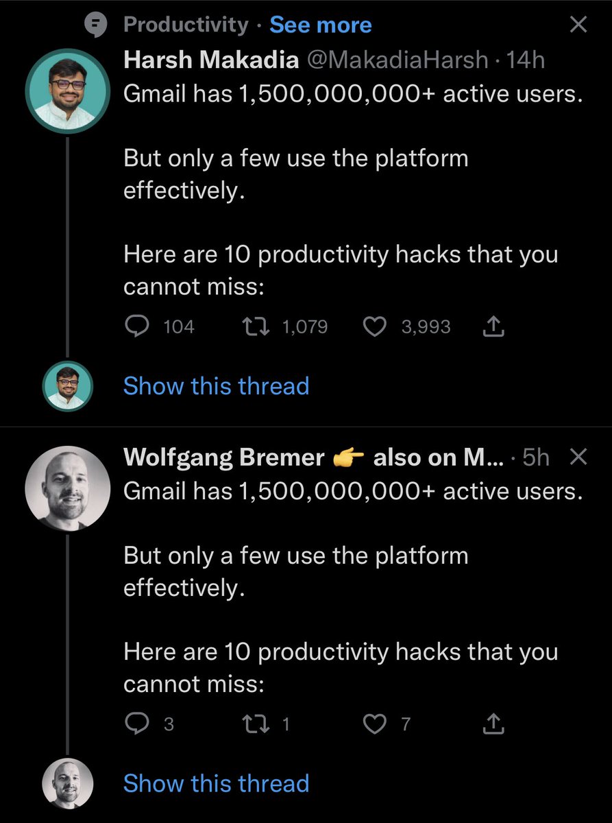 Twitter has 1,000,374,003,738,830 users and all of them are sick of these posts.