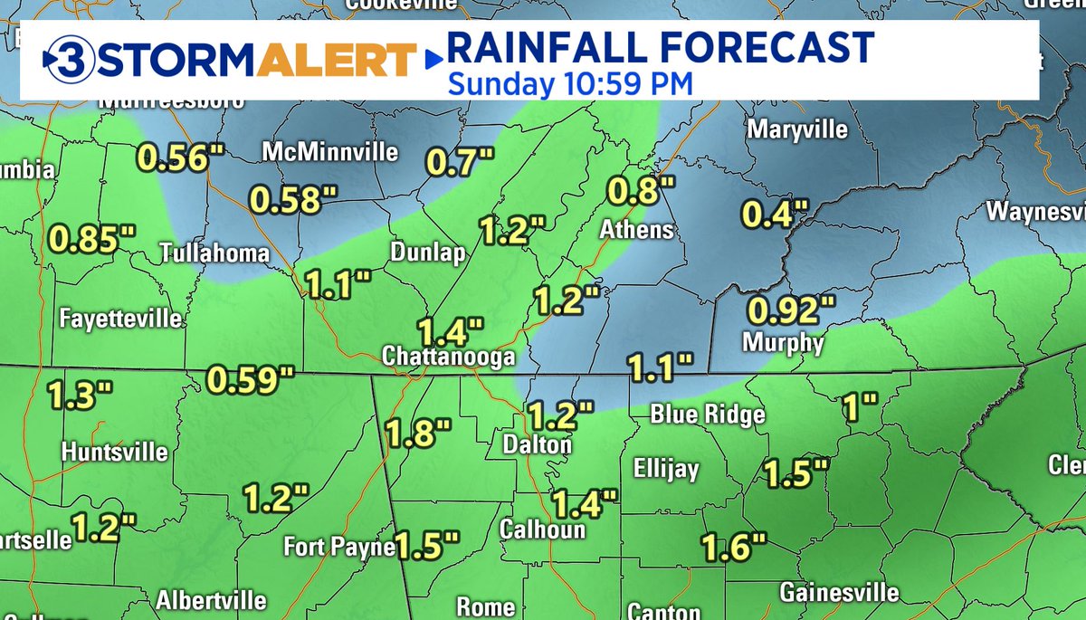 Local 3 Weather on Twitter "Rainfall forecast through Friday morning