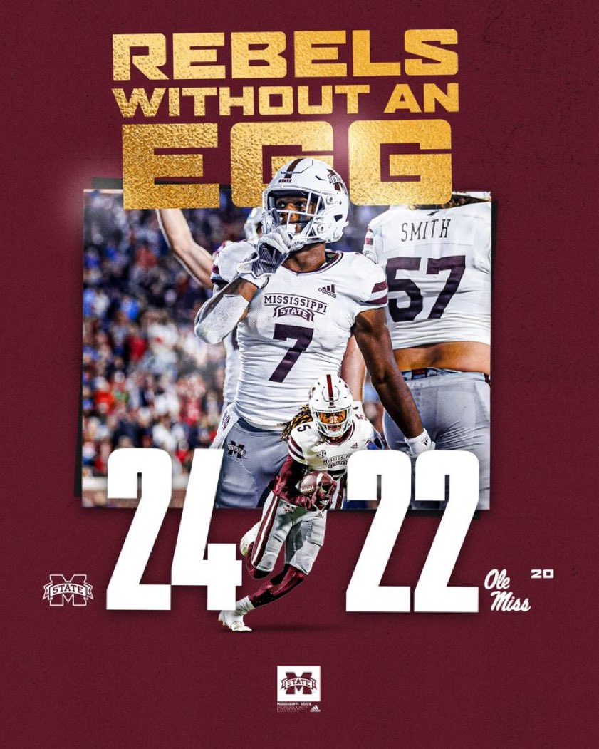 It’s a Thanksgiving day miracle! The good guys win. The rebel shark toddies get beat at home. All is well with the world. Peace on Earth and good will towards men. Amen!#HailState #EggBowl