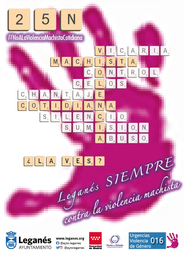 Hoy es 25 de noviembre, Día Internacional de la Eliminación de la Violencia contra las Mujeres 💜

Esta mañana nos concentramos a las 12:00 horas en la Casa Consistorial. Te animamos a que nos acompañes 👏

Decimos alto y claro #NoALaViolenciaMachistaCotidiana