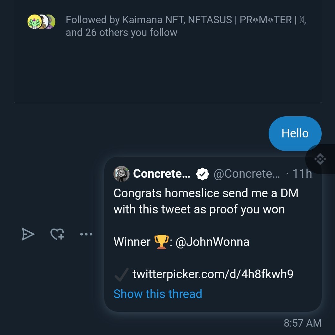 JohnWonna's tweet image. Legit Giveaway with Fast Response Many Giveaway 
await for u all .. 
keep follow &amp;amp; Noti For Him @ConcreteXCrypto .
Thankful in bearmarket #Solana will comeback...

#NFTGiveaways #NFTCommunity 
#ConcreteCrew