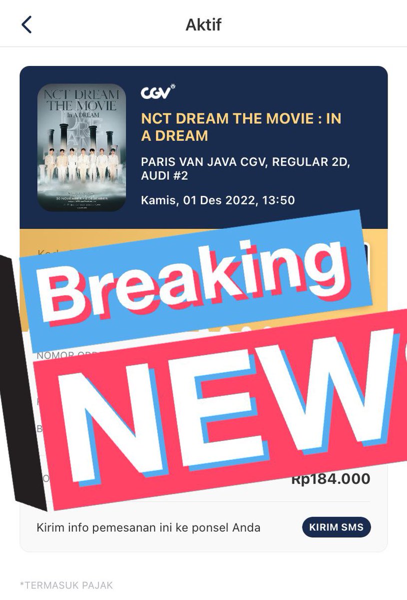 EunoiaStore's tweet photo. WTS 
NCT Dream The Movie The Dream Show 2

📍CGV Paris Van Java PVJ Bandung
🗓️Kamis, 01 Desember 2022 (Seat M11)
⏰13.50 WIB
💵 150k only (harga beli 180k)

#NCTDREAMTHEMOVIE #zonauang #zonajajanᅠᅠᅠ https://t.co/towaHt16LH