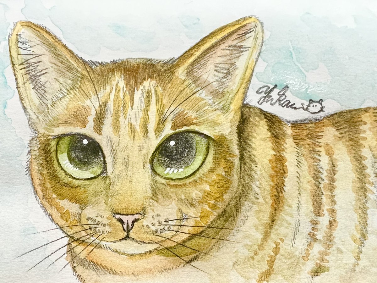 猫の絵 絵画 原画 油絵風アクリル画 ペット似顔絵 painting