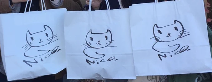 紙袋もかわいい。笠間のSPACE nicoさんのオーナー(うつわの作者さん)がその場で描いてくださった
イベントで作者さんに色紙描いてもらった嬉しさだコレ! 
