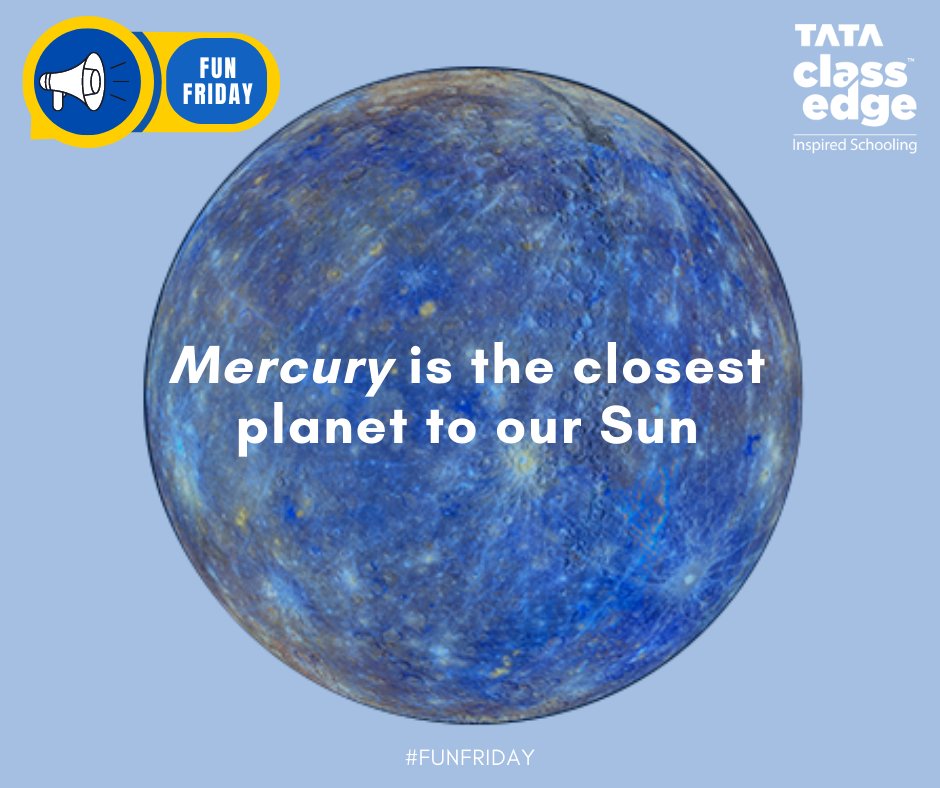 #funfriday

#funfactfriday #friday #mercury #planet #solarsystem #Tataclassedge #edtech #education #technology #indianschools #learning #digitallearning #teaching #digital #school