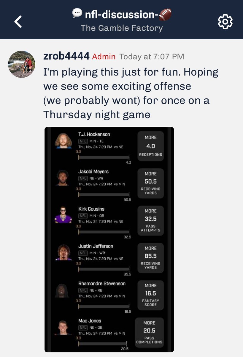 Posted this 6 pick in the chat for a late game sweat in The Gamble Factory Chalkboard and it just cashed for 25x! 🏈🤑🔥💰🍻 make that 3 in 1 week now! Lfg! Get in this FREE gamble community now! links.chalkboard.io/join-board/NDk…