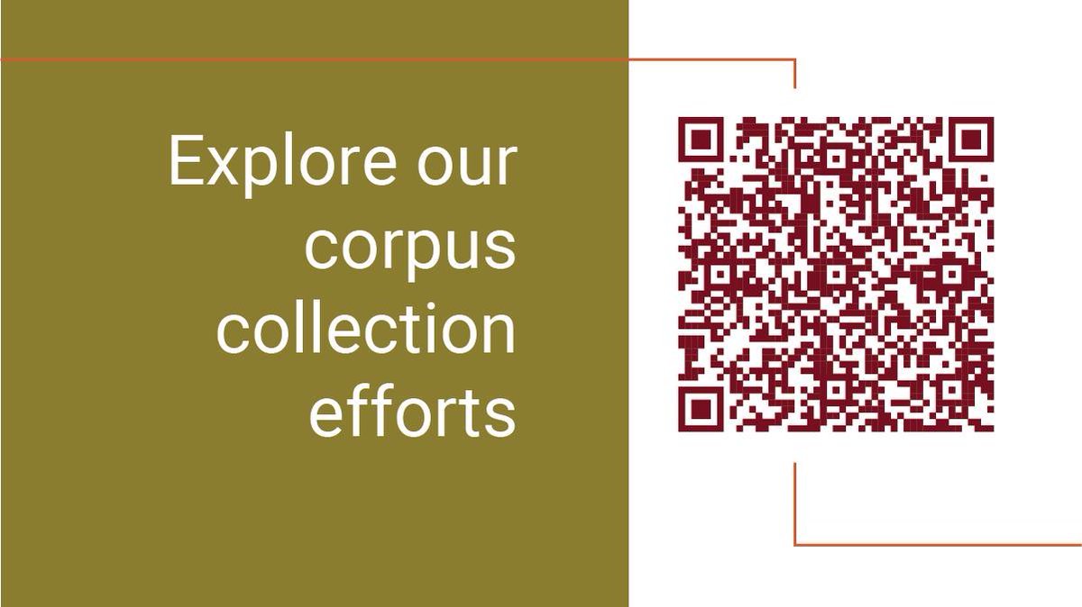 Scan the code to learn about CoEDL corpus collection efforts, a critical research priority for the Centre and central to our Archiving Program. bit.ly/3WU2EJv