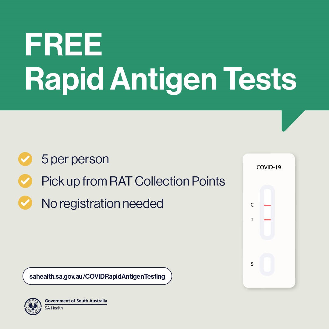 SA Health on Twitter "You can now get 5 free Rapid Antigen Tests (RATs) from participating