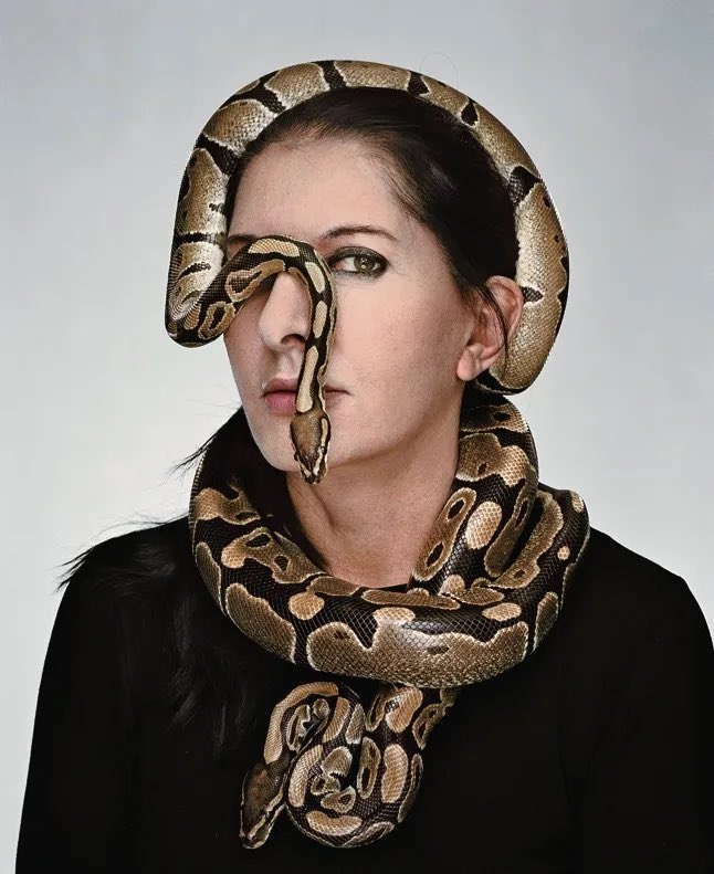 Just_s0me1's tweet photo. المهم ده الرد صاحبتها .. #PRT
واتفاجئت انها بتشبه نفسها ب Marina Abramovic والي اسمها مقترن دايما بنظريات ال satanic rituals
ومرفق صور لاعمال مقززة وغريبة ليها https://t.co/yKtTdZMdjx