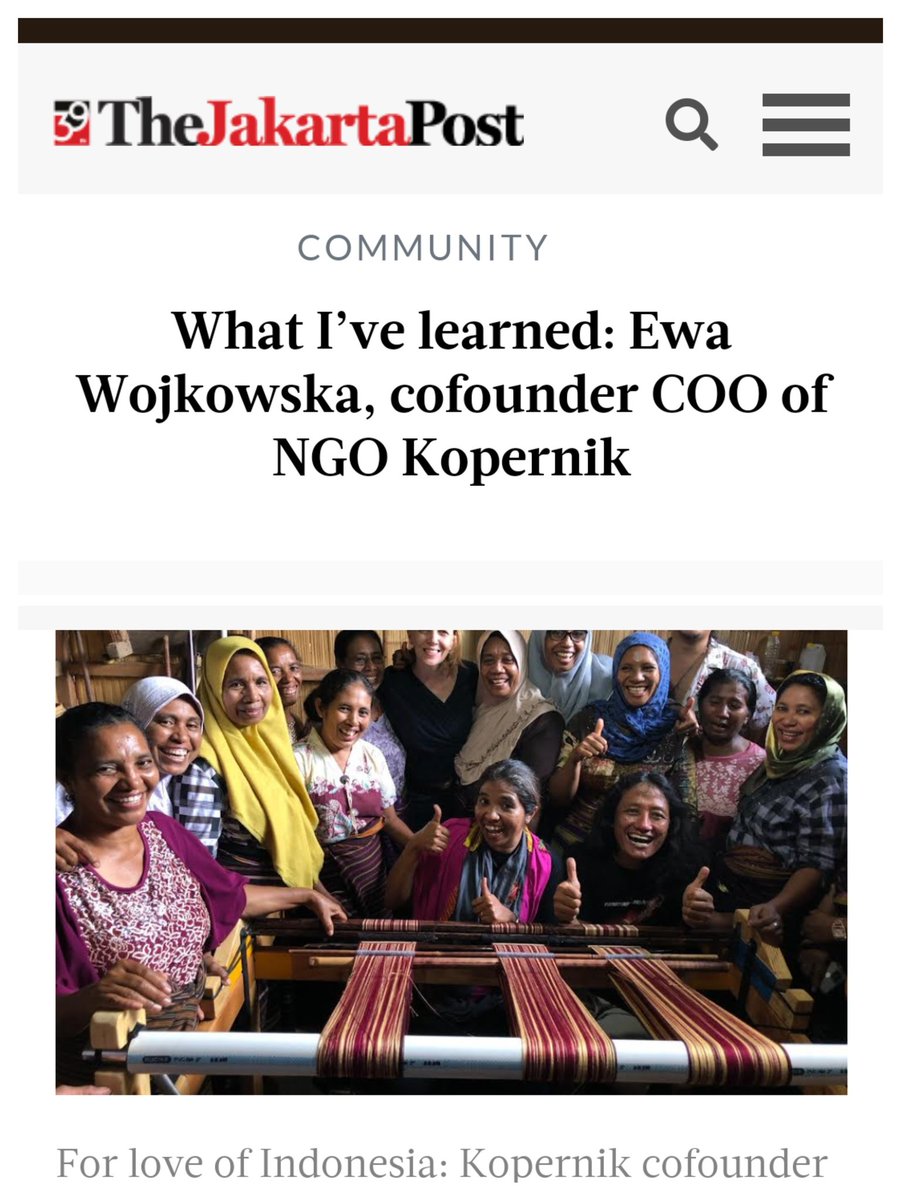 toshikopernik's tweet photo. Ewa's interview with #jakartapost is now out. Among others, she talks about the power imbalance between the donor and NGOs. What do you think?
https://t.co/3yBl1j5Xw6…
#kopernik https://t.co/g7djc40rYT