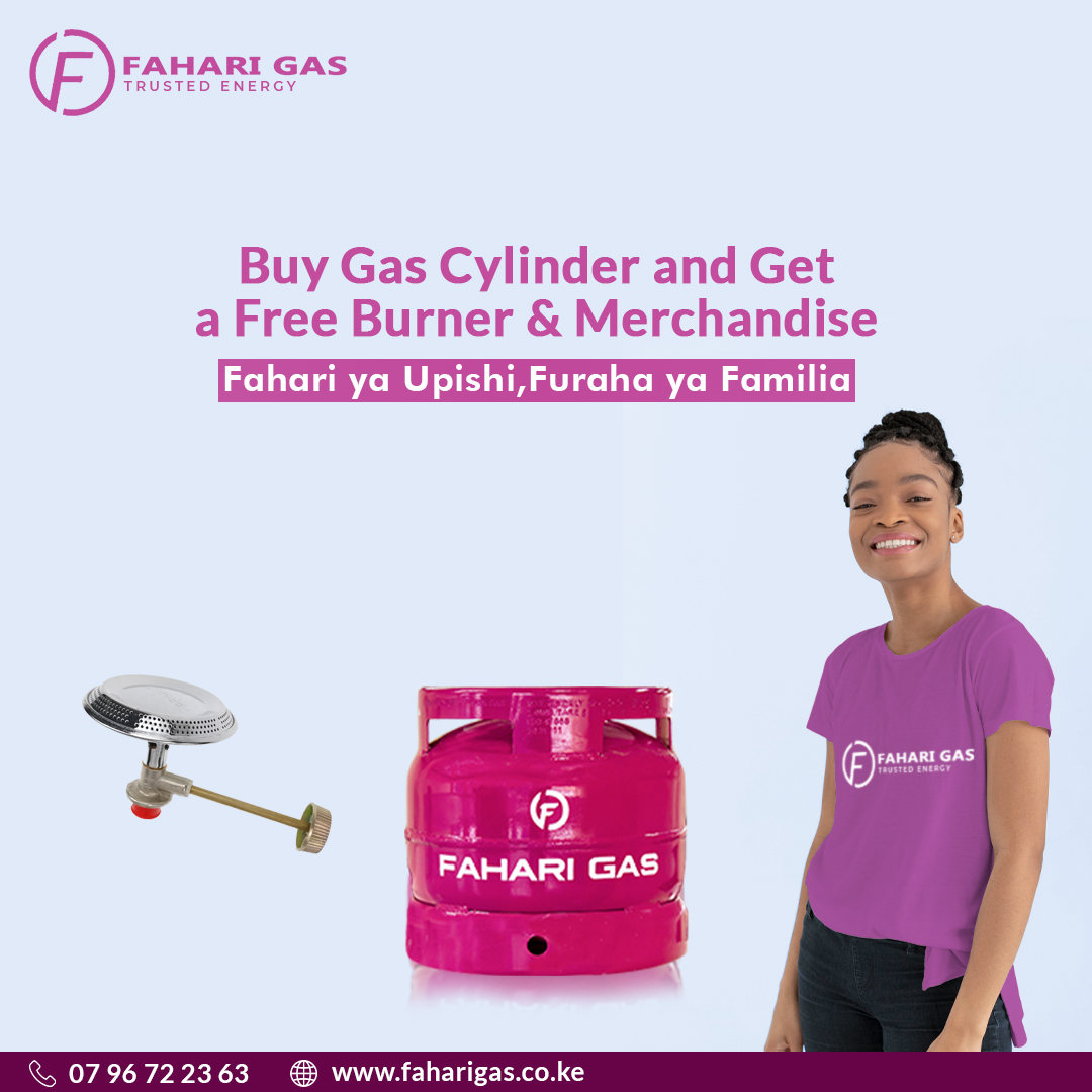 FahariGas's tweet photo. Jinyce hii Black Friday by buying a 6kg cylinder and get a free burner plus amazing merchandise! Visit your local retailer to get this offer that is available from 25th  to 27th November.
Contact us today via  https://t.co/QRXeuek7va to buy or become an agent.

 #FahariGas https://t.co/7nZRDDFYvv