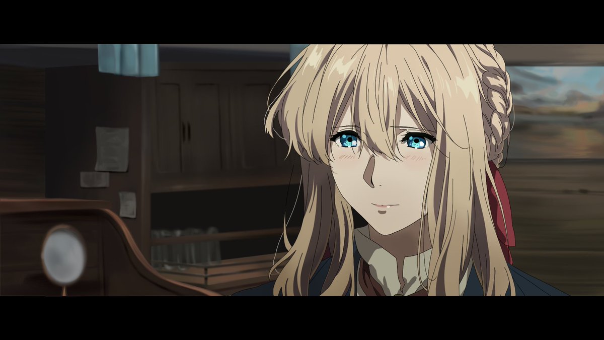 violet evergarden 1girl blonde hair solo blue eyes letterboxed ribbon braid  illustration images