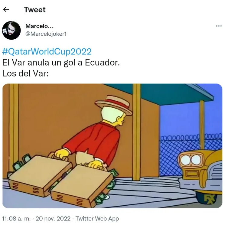 sin_paltas_'s tweet photo. ¡Gente, que fuee! Iniciamos el mundial de la forma más inesperada 😱
Por eso, abrimos hilo de los mejores memes que cinco partidos de este Qatar 2022 nos va regalando en lo que va de la semana 😏🇶🇦
1. Qatar vs. Ecuador (0-2)
#Qatar2022 #QatarvsEcuador #EcuadorJuegaLimpio https://t.co/BKWFQ1fMNW