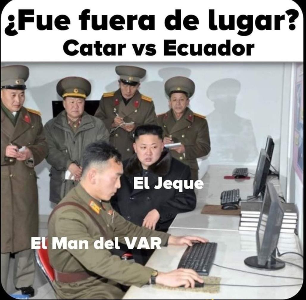 sin_paltas_'s tweet photo. ¡Gente, que fuee! Iniciamos el mundial de la forma más inesperada 😱
Por eso, abrimos hilo de los mejores memes que cinco partidos de este Qatar 2022 nos va regalando en lo que va de la semana 😏🇶🇦
1. Qatar vs. Ecuador (0-2)
#Qatar2022 #QatarvsEcuador #EcuadorJuegaLimpio https://t.co/BKWFQ1fMNW