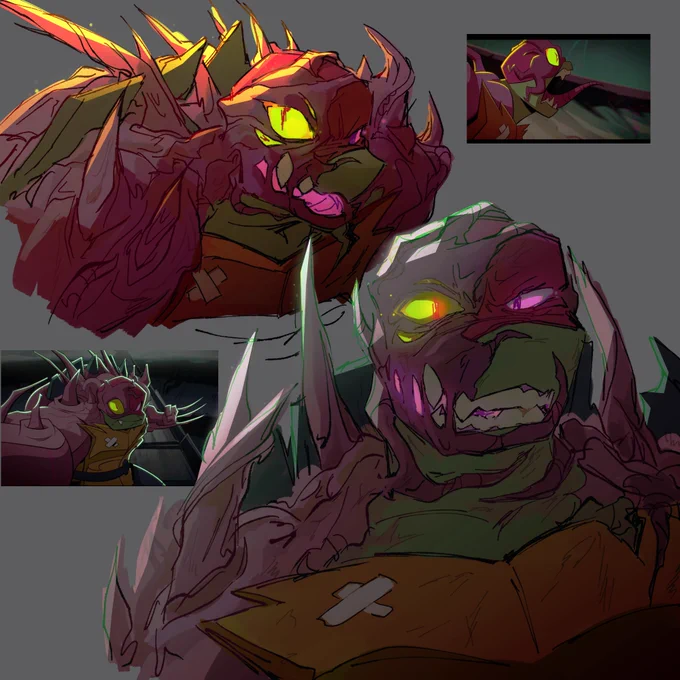 im not the typa guy to draw (body horror?? i think this is??) but realizing ive never actually drawn kraang raph made me, #rottmnt 