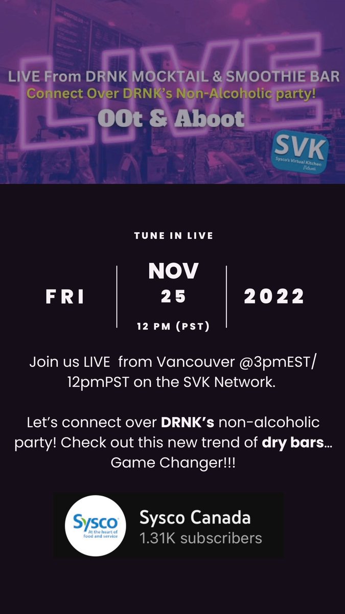 DrnkBev's tweet photo. Join us live tomorrow on the SVK YouTube channel at 12pmPST/ 3pmEST 

https://t.co/oWqbWbLQ4N https://t.co/ATiZswL9gF