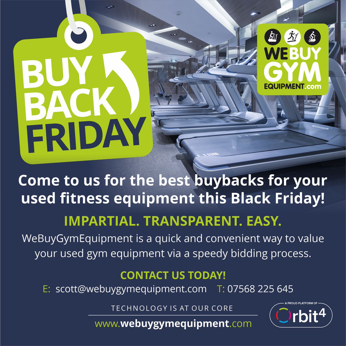 If it's time to buy or sell gym equipment, it's time for  @WeBuyGymEquipment. 
Guarantee the best price for your used gym equipment and, if you've signed up, our tech lets you know when  to sell to make the most money. 
#Orbit4 #webuygymequipment #gymauction
#sellcommercialgym
