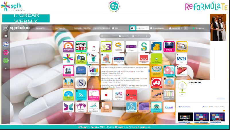 1⃣Con la función "Webmix" construir un Entorno personal de aprendizaje individual como para el Servicio de Farmacia, un lugar donde centralizar todos los recursos digitales