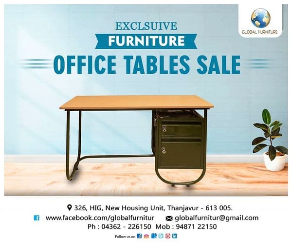 GlobalFurnTnj's tweet photo. Who said furnishing is expensive? We bring to you unique designs, because just ordinary is not our thing! At GLOBAL FURNITURE THANJAVUR , we believe in furnishing your dreams. Redefine the look of your office with these exceptional office table set designs. https://t.co/WXfTeaSwpR