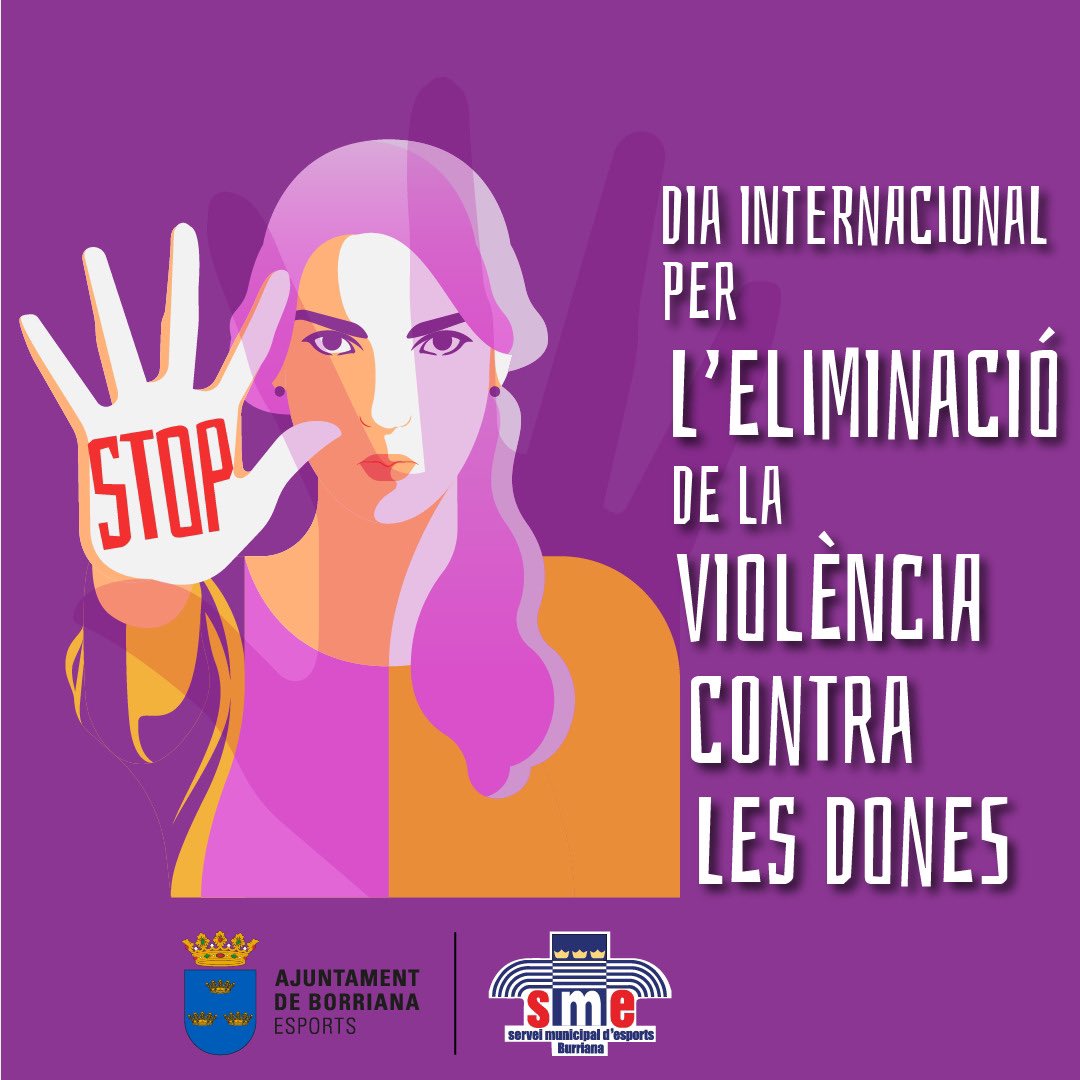 Recolzem la lluita per a l'eliminació de qualsevol tipus de violència contra les dones, no únicament en la jornada de hui, sinó tots els dies.

#AjuntamentBorriana
#AyuntamientoBurriana
burriana.es
sme.burriana.es
@ajuntamentborriana
@borrianaigualtat