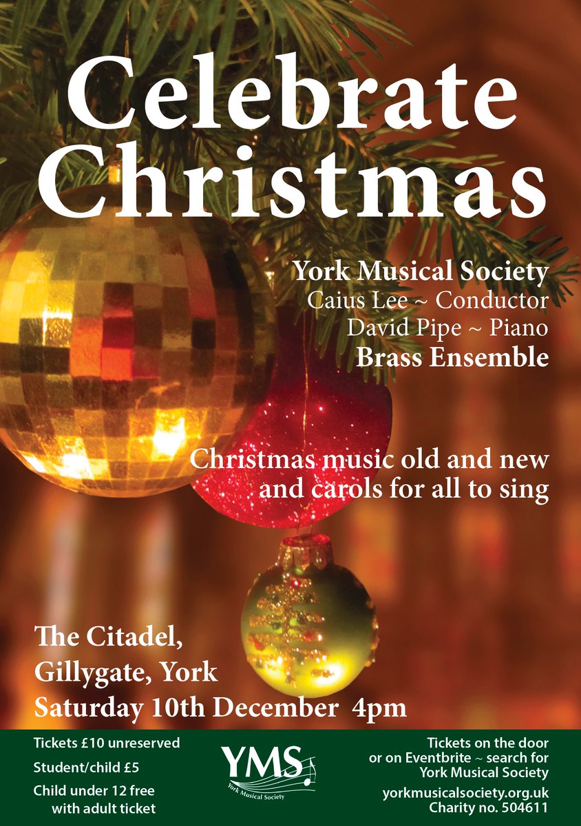 yms_uk's tweet photo. Here's our Christmas carols concert: it's on Saturday 10th December, 4pm, at the Citadel on Gillygate.  Do come along and enjoy the carols… https://t.co/tvYMVXtUz3