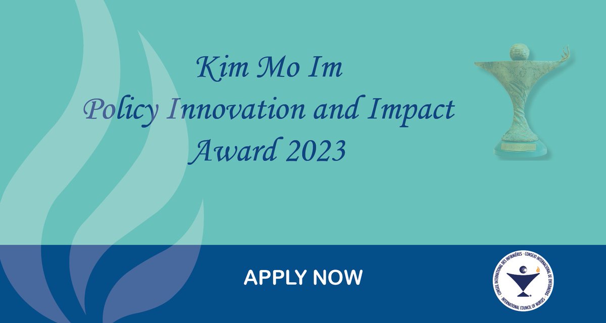 ICNurses's tweet photo. ¡Nomine a tus colegas de #enfermería que trabajan en #innovación política para el prestigioso Premio Kim Mo Im y deles la oportunidad de ganar visibilidad mundial y obtener una subvención! Conozca los detalles del premio aquí: https://t.co/R08BnaBCXh #premioenfermeria https://t.co/14d4PcqBYJ